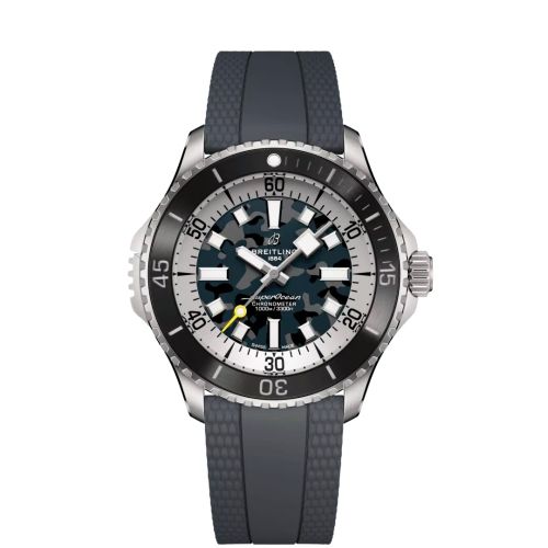 Breitling SuperOcean Automatic 46 Super Diver Titanyum / Camouflage / Kauçuk, referans E10379351B1S1
