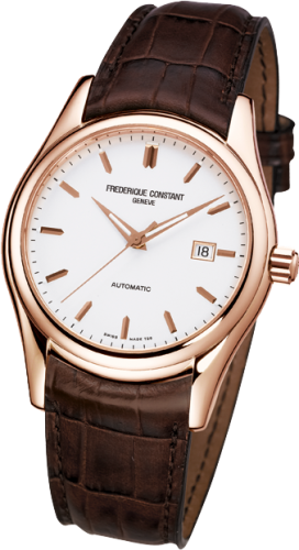 Frederique Constant Clear Vision Automatic Pembe Altın / Beyaz 43mm, referans FC-303V6B4