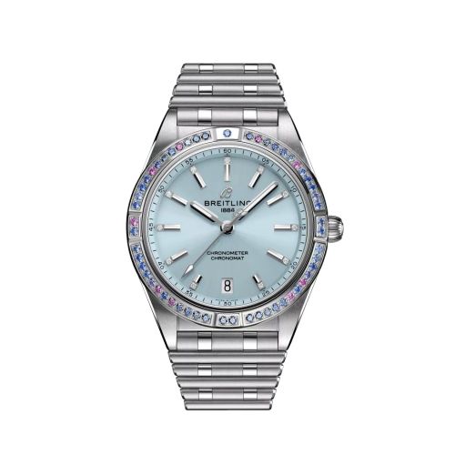 Breitling Chronomat Automatic 36 Paslanmaz Çelik - Beyaz Altın / Buz Mavi / South Sea / Bilezik, referans G10380611C1G1