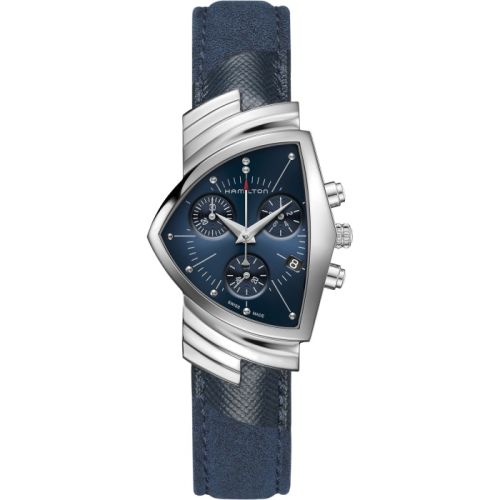 Ventura Chrono Quartz Paslanmaz Çelik / Mavi Suede Shoes