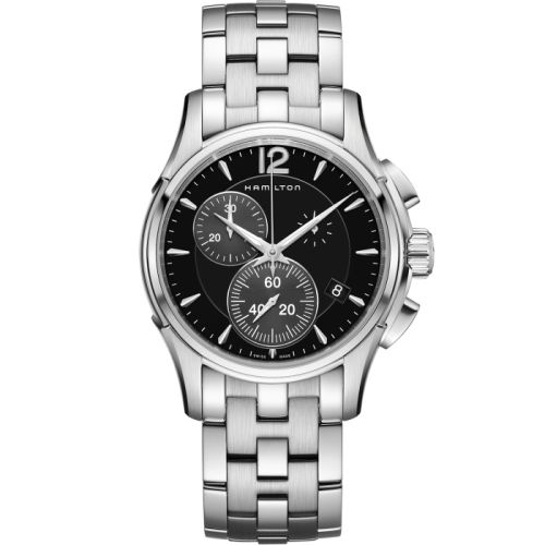 Hamilton Jazzmaster Chrono Quartz 42 Paslanmaz Çelik / Siyah / Bilezik, referans H32612131