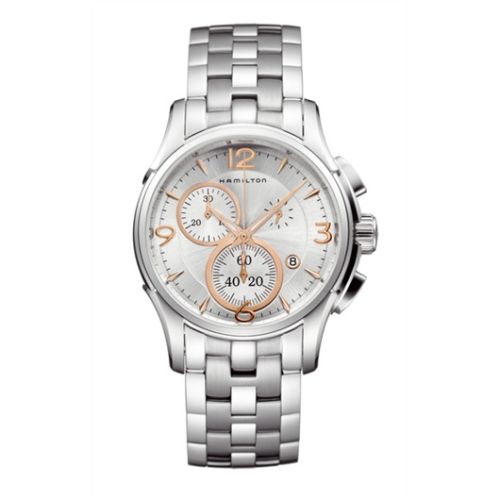 Hamilton Jazzmaster Chrono Quartz 42 Paslanmaz Çelik / Gümüş / Bilezik, referans H32612155