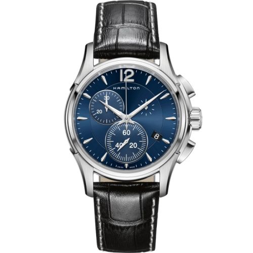 Hamilton Jazzmaster Chrono Quartz 42 Paslanmaz Çelik / Mavi, referans H32612741