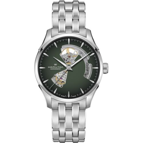 Hamilton Jazzmaster Open Heart 40 Paslanmaz Çelik / Yeşil Gradient / Bilezik, referans H32675160