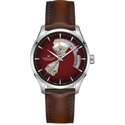 Hamilton Jazzmaster Open Heart 40 Paslanmaz Çelik / Burgundy Gradient, referans H32675570