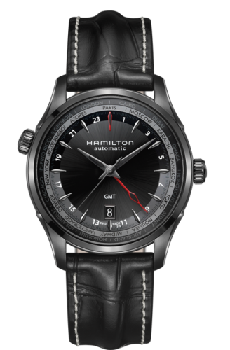 Hamilton Jazzmaster GMT 42mm PVD /  Siyah, referans H32685731