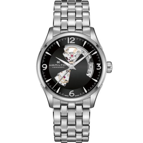 Hamilton Jazzmaster Open Heart 42 Paslanmaz Çelik / Siyah / Bilezik, referans H32705131