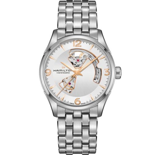 Hamilton Jazzmaster Open Heart 42 Paslanmaz Çelik / Gümüş / Bilezik, referans H32705151