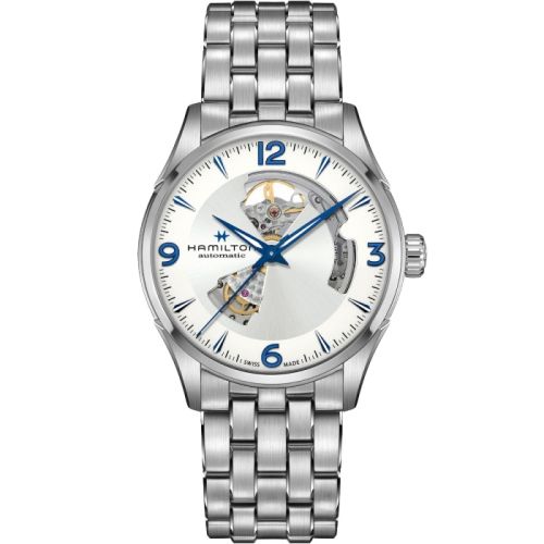 Hamilton Jazzmaster Open Heart 42 Paslanmaz Çelik / Gümüş / Bilezik, referans H32705152