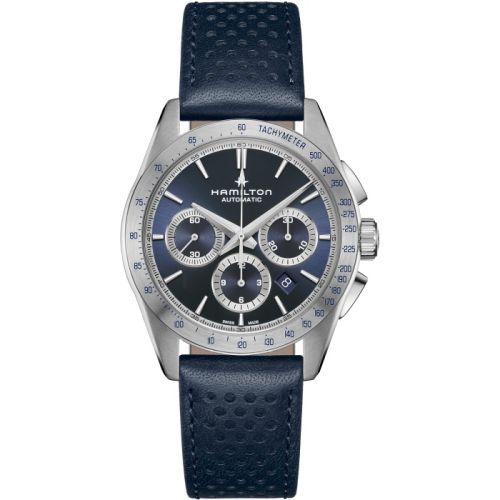 Hamilton Jazzmaster Performer Auto Chrono 42 Paslanmaz Çelik / Mavi, referans H36616640