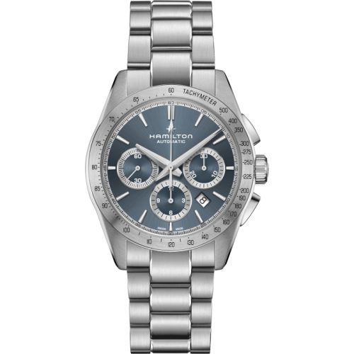 Hamilton Jazzmaster Performer Auto Chrono 42 Paslanmaz Çelik / Mavi / Bilezik, referans H36656140