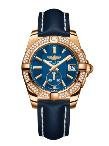 Breitling Galactic 36 Automatic Pembe Altın / Elmas / Gun Mavi / Calf, referans H3733053.C831.194X