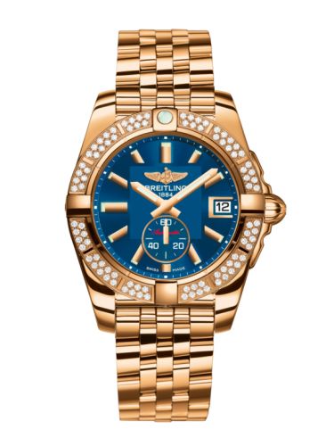 Breitling Galactic 36 Automatic Pembe Altın / Elmas / Gun Mavi / Bilezik, referans H3733053.C831.376H