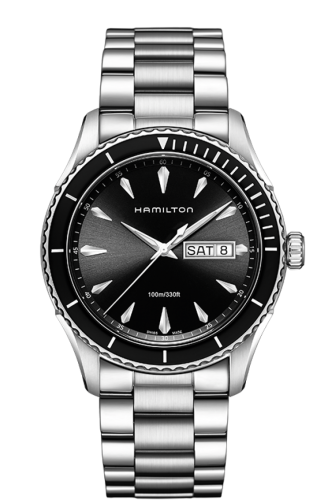 Hamilton Jazzmaster Seaview Day-Date Quartz 42 Paslanmaz Çelik / Siyah / Bilezik, referans H37511131