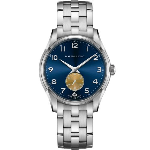 Hamilton Jazzmaster Thinline Small Second Quartz Paslanmaz Çelik / Mavi / Bilezik 40mm, referans H38411140