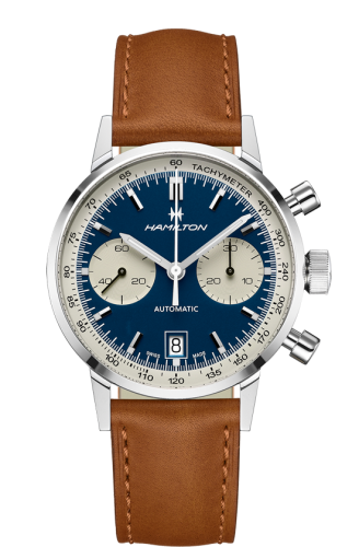 Intra-Matic 68 Auto Chrono Paslanmaz Çelik / Mavi / Kayış 40 mm