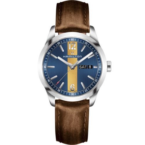 Broadway Day Date Quartz Steel / Mavi 40 mm