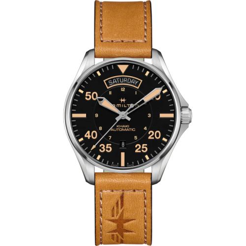 Hamilton Khaki Pilot Day Date Paslanmaz Çelik / Siyah 42mm, referans H64645531