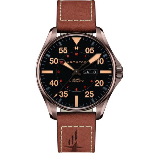 Hamilton Khaki Pilot Day-Date Auto 46 PVD / Siyah, referans H64705531