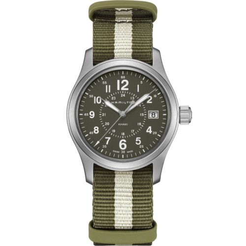 Hamilton Khaki Field Quartz 38 Paslanmaz Çelik / Yeşil / NATO, referans H68201063