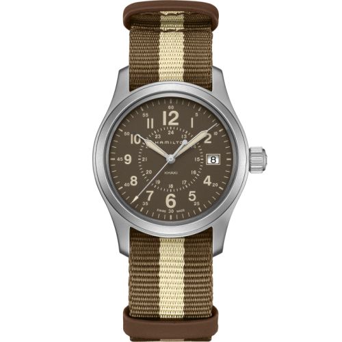 Hamilton Khaki Field Quartz 38 Paslanmaz Çelik / Kahverengi / NATO, referans H68201093