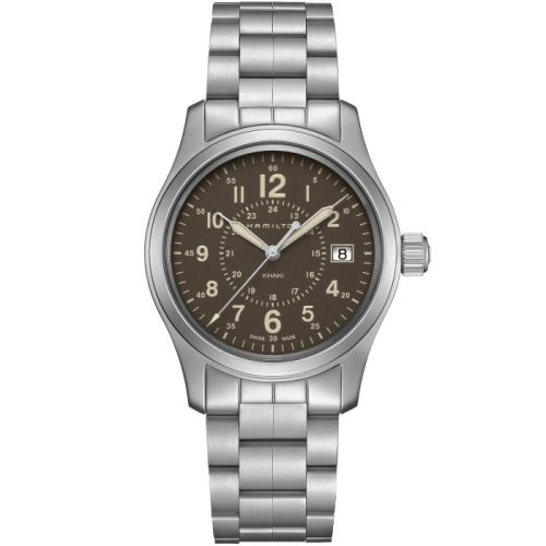 Hamilton Khaki Field Quartz 38 Paslanmaz Çelik / Kahverengi / Bilezik, referans H68201193