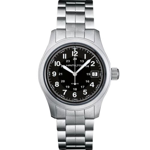 Hamilton Khaki Field Quartz 38 Paslanmaz Çelik / Siyah / Bilezik, referans H68411133