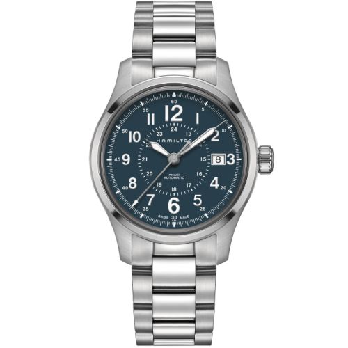 Hamilton Khaki Field Auto 40 Paslanmaz Çelik / Mavi / Bilezik, referans H70305143