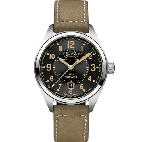 Hamilton Khaki Field Day Date Auto Paslanmaz Çelik / Siyah 42mm, referans H70505833