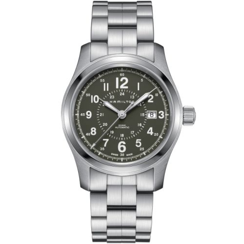Hamilton Khaki Field Auto 42 Paslanmaz Çelik / Yeşil / Bilezik, referans H70605163