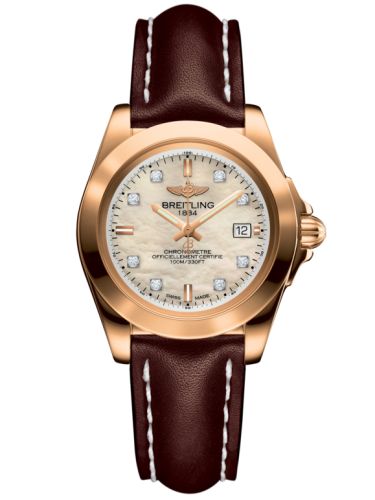 Breitling Galactic 32 Sleek Edition Pembe Altın / Pearl Elmas / Calf, referans H7133012.A803.410X
