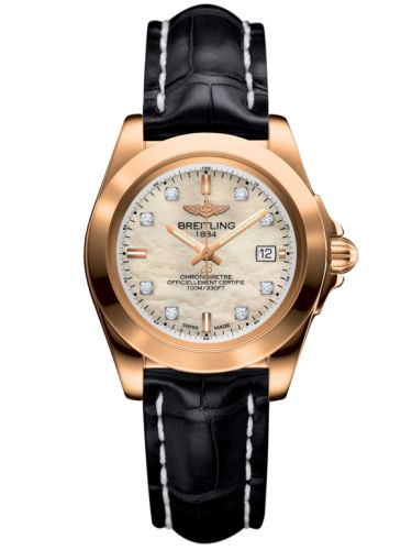 Breitling Galactic 32 Sleek Edition Pembe Altın / Pearl Elmas / Croco, referans H7133012.A803.777P