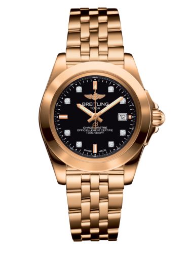 Breitling Galactic 32 Sleek Edition Pembe Altın / Trophy Siyah Elmas / Bilezik, referans H7133012.BF64.792H
