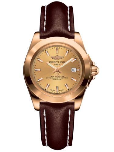 Breitling Galactic 32 Sleek Edition Pembe Altın / Altınen Sun / Calf, referans H7133012.H549.410X