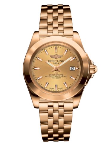 Breitling Galactic 32 Sleek Edition Pembe Altın / Altınen Sun / Bilezik, referans H7133012.H549.792H