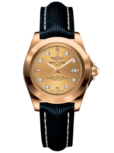 Breitling Galactic 32 Sleek Edition Pembe Altın / Altınen Sun Elmas / Sahara, referans H7133012.H550.210X