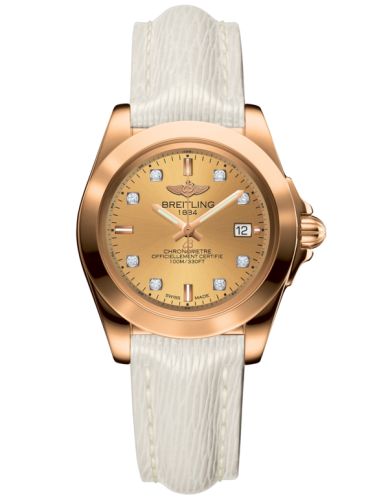 Breitling Galactic 32 Sleek Edition Pembe Altın / Altınen Sun Elmas / Sahara, referans H7133012.H550.235X