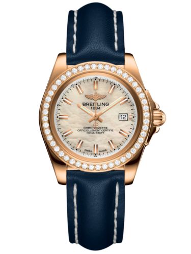 Breitling Galactic 32 Sleek Edition Pembe Altın / Elmas / Pearl / Calf, referans H7133053.A802.116X
