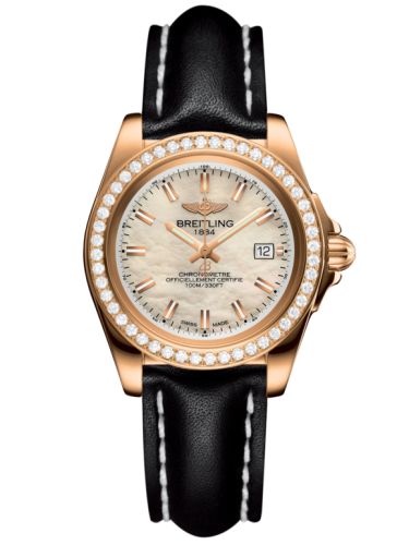 Breitling Galactic 32 Sleek Edition Pembe Altın / Elmas / Pearl / Calf, referans H7133053.A802.408X