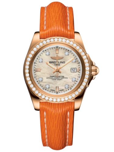 Breitling Galactic 32 Sleek Edition Pembe Altın / Elmas / Pearl Elmas / Sahara, referans H7133053.A803.212X