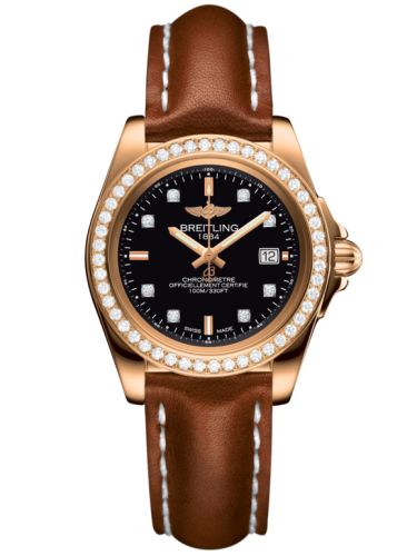 Breitling Galactic 32 Sleek Edition Pembe Altın / Elmas / Trophy Siyah Elmas / Calf, referans H7133053.BF64.406X