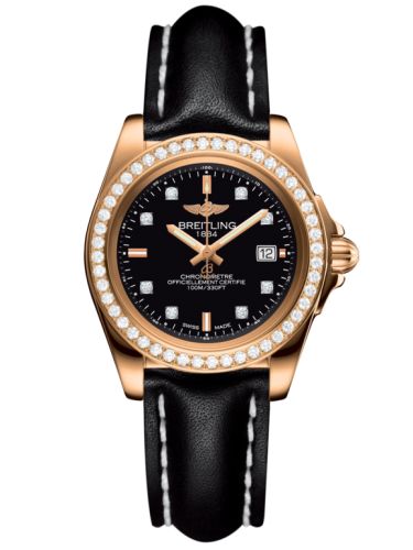 Breitling Galactic 32 Sleek Edition Pembe Altın / Elmas / Trophy Siyah Elmas / Calf, referans H7133053.BF64.408X