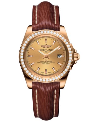Breitling Galactic 32 Sleek Edition Pembe Altın / Elmas / Altınen Sun / Sahara, referans H7133053.H549.211X