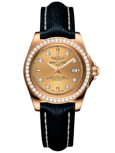 Breitling Galactic 32 Sleek Edition Pembe Altın / Elmas / Altınen Sun Elmas / Sahara, referans H7133053.H550.210X