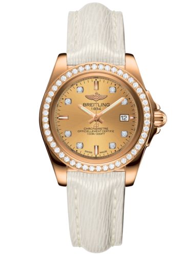 Breitling Galactic 32 Sleek Edition Pembe Altın / Elmas / Altınen Sun Elmas / Sahara, referans H7133053.H550.235X