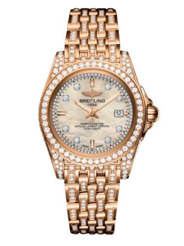 Breitling Galactic 32 Sleek Edition Pembe Altın / Elmasworks / Pearl Elmas / Bilezik, referans H7133063.A804.792T