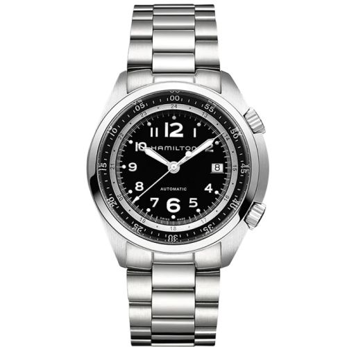 Hamilton Khaki Pilot Pioneer Auto Paslanmaz Çelik / Siyah / Bilezik 41mm, referans H76455133