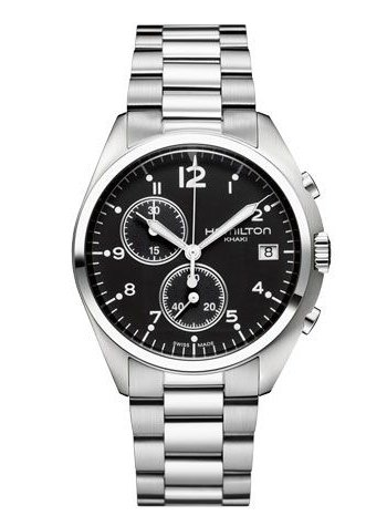 Hamilton Khaki Pilot Pioneer Chrono Quartz Paslanmaz Çelik / Siyah / Bilezik 41mm, referans H76512133
