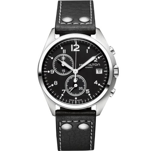 Hamilton Khaki Pilot Pioneer Chrono Quartz Paslanmaz Çelik / Siyah 41mm, referans H76512733