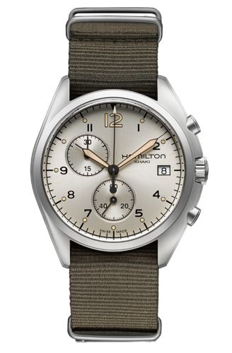 Hamilton Khaki Aviation Pilot Pioneer Chrono Quartz Beige / NATO 41mm, reference H76552955